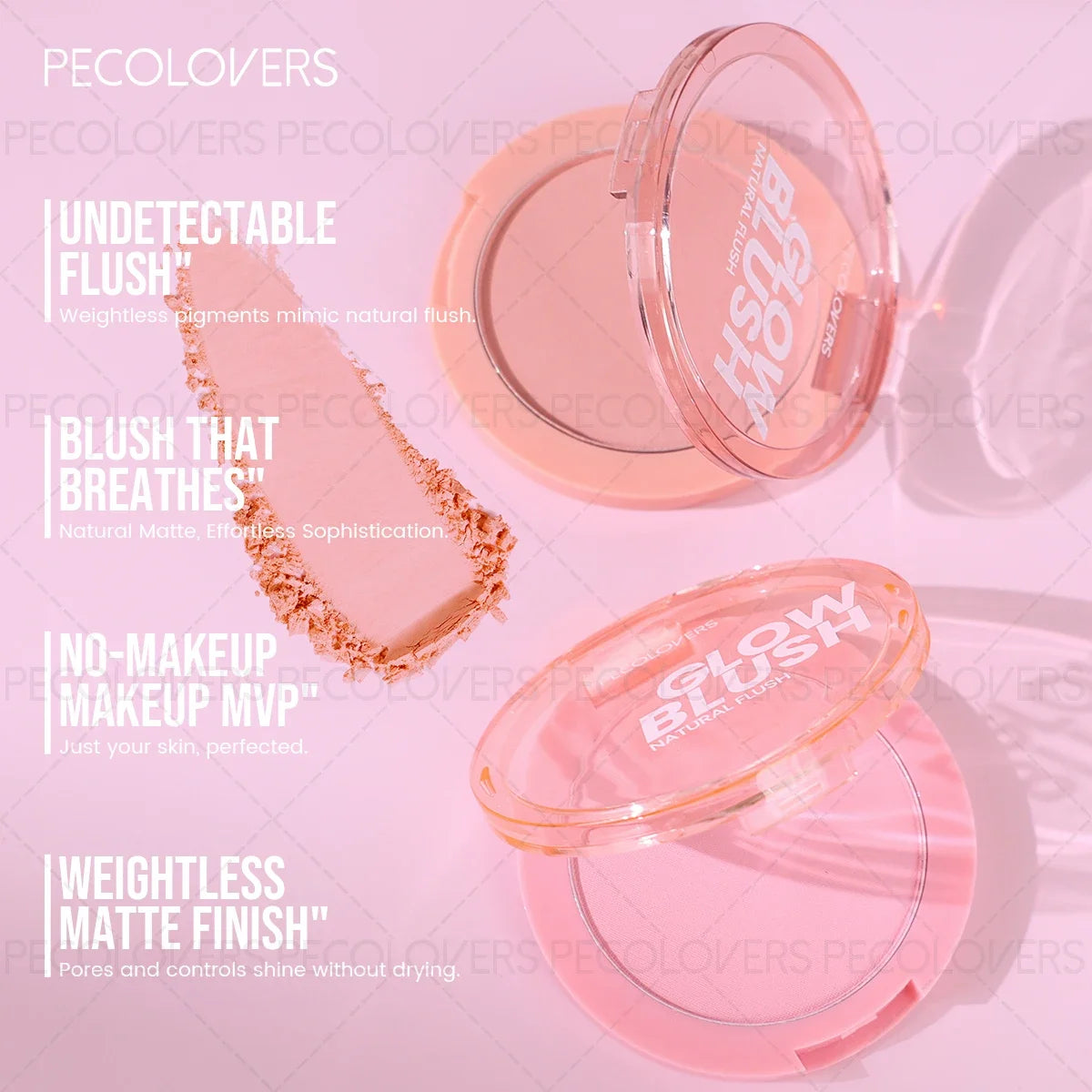 Waterproof Matte Finish Blush Palette，Berry & Coral, for All Skin Tones, Lightweight and Waterproof for All Light Beige Tones Zpaxo