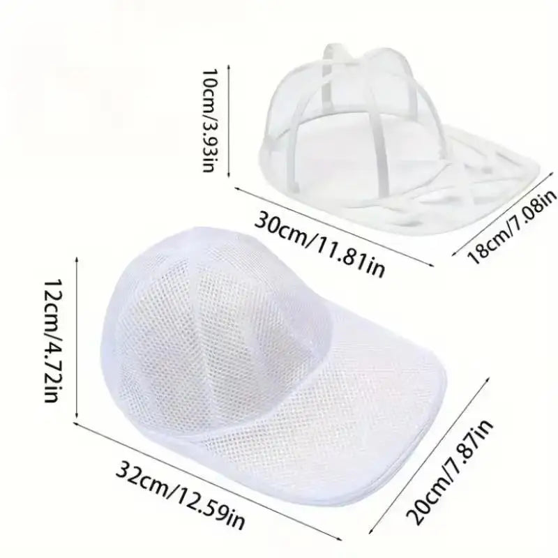 2pcs Mesh Hat Cleaning Set – Bag & Drying Rack, Gentle Baseball Cap Cleaner, Laundry Cage Stand Zpaxo