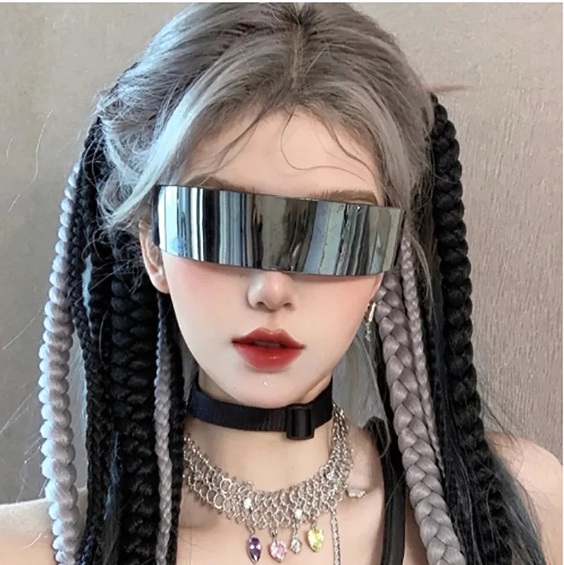 Cosplay Eye Mask Lenses Mardi Gras Mask Cool Carnaval Mask for Men Future Style Photo Props Cosplay Anime Eyewear Styling Props Zpaxo