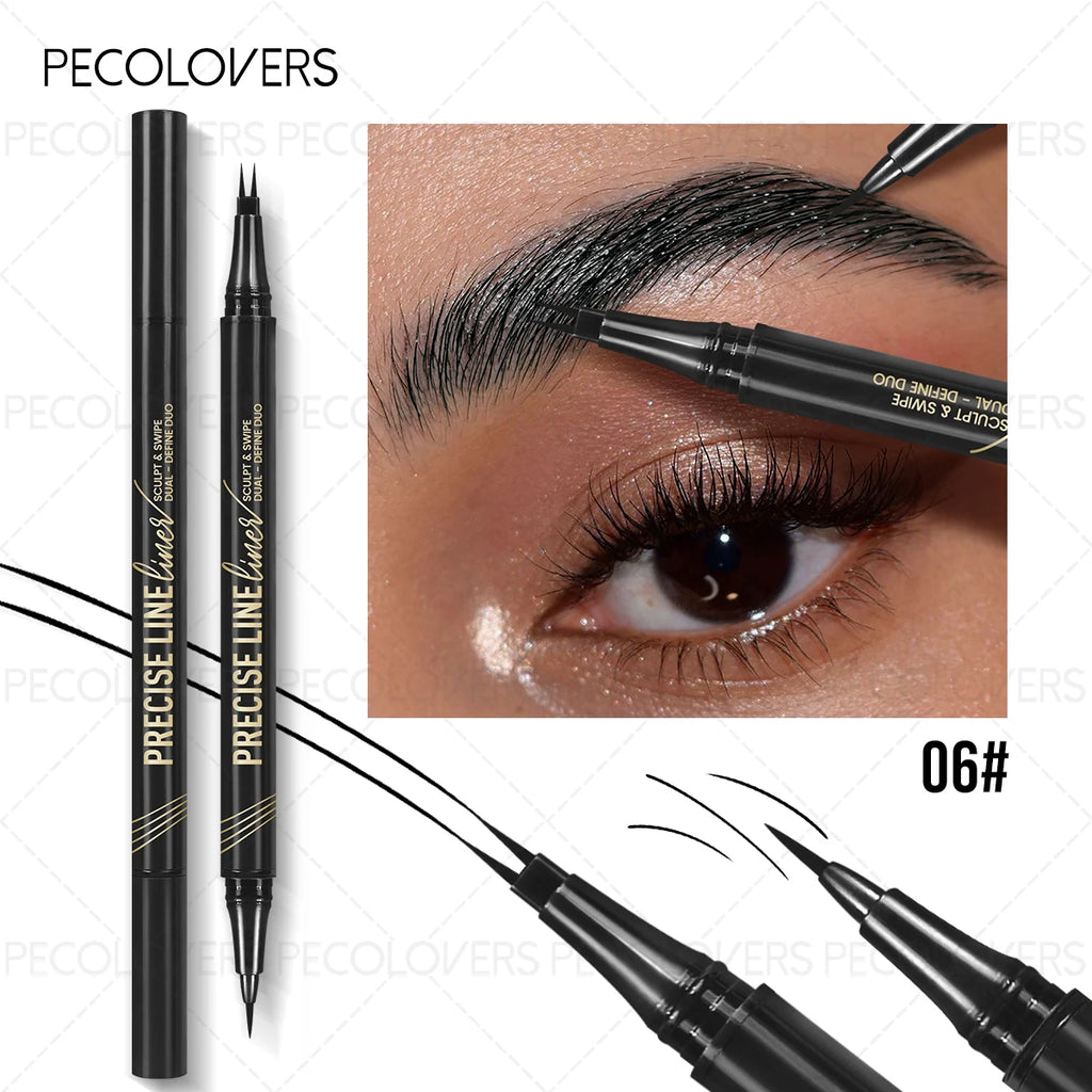 2 Forks Liquid Eyebrow Pencil Ultra-fine Eyebrow Tattoo Enhancer Waterproof Lasting Natural Eyelash Eyeliner Pen Makeup Cosmetic Zpaxo 06