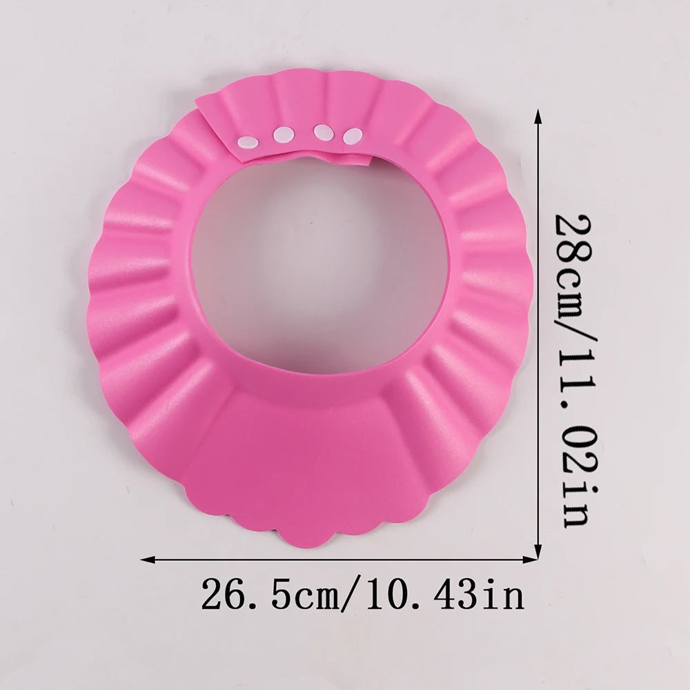 Adjustable Baby Shower Cap Eye Ear Protection Waterproof Shampoo Hat Bath Visor Shield Zpaxo Pink