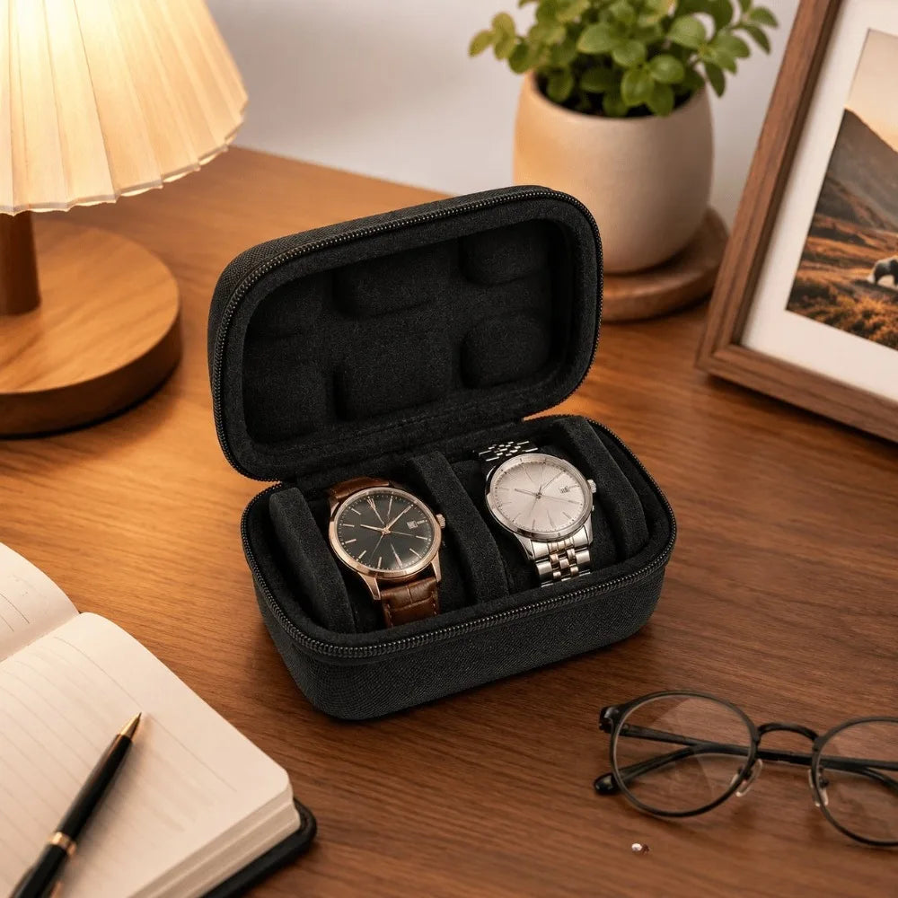 2-Slot Hard Shell Suitable Men Women Oxford Cloth EVA Portable Travel