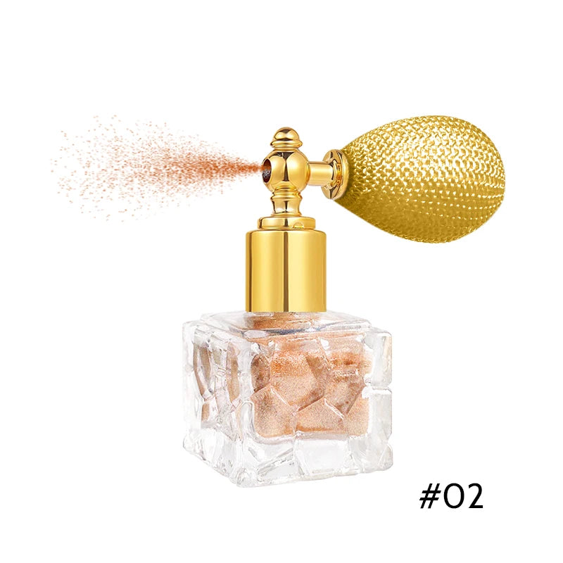 Highlighter Powder,Fairy powder High Gloss Glitter Shimmer Baked Powder Face Body Lasting Sparkling Highlighter Makeup Cosmetics Zpaxo 02