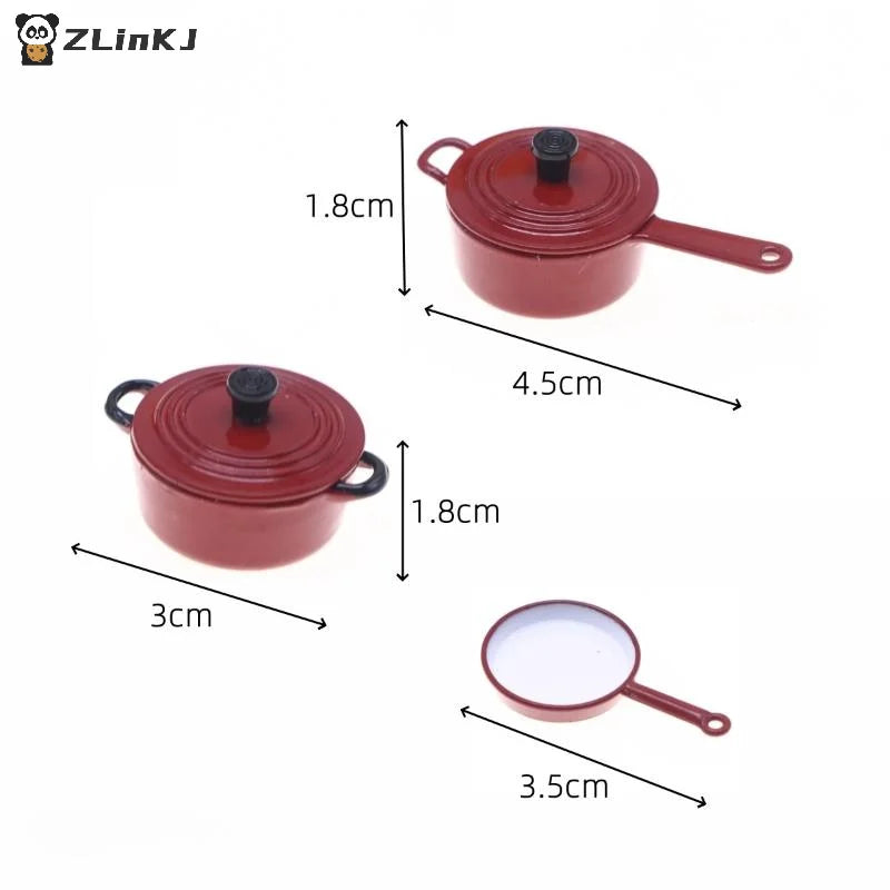 Miniature Cookware Cooking Dollhouse Accessories 1 12 Alloy Enamel Zpaxo