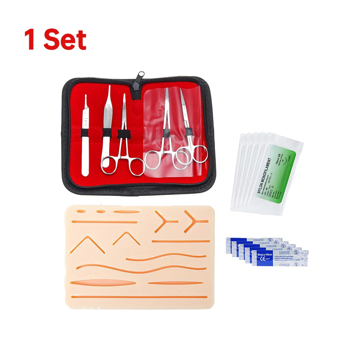 4-1set Simulation Wounds Suture Training Pads Human Traumatic Skin Model kit for Medical Student Suture Laboratory Equipments Zpaxo 1Set