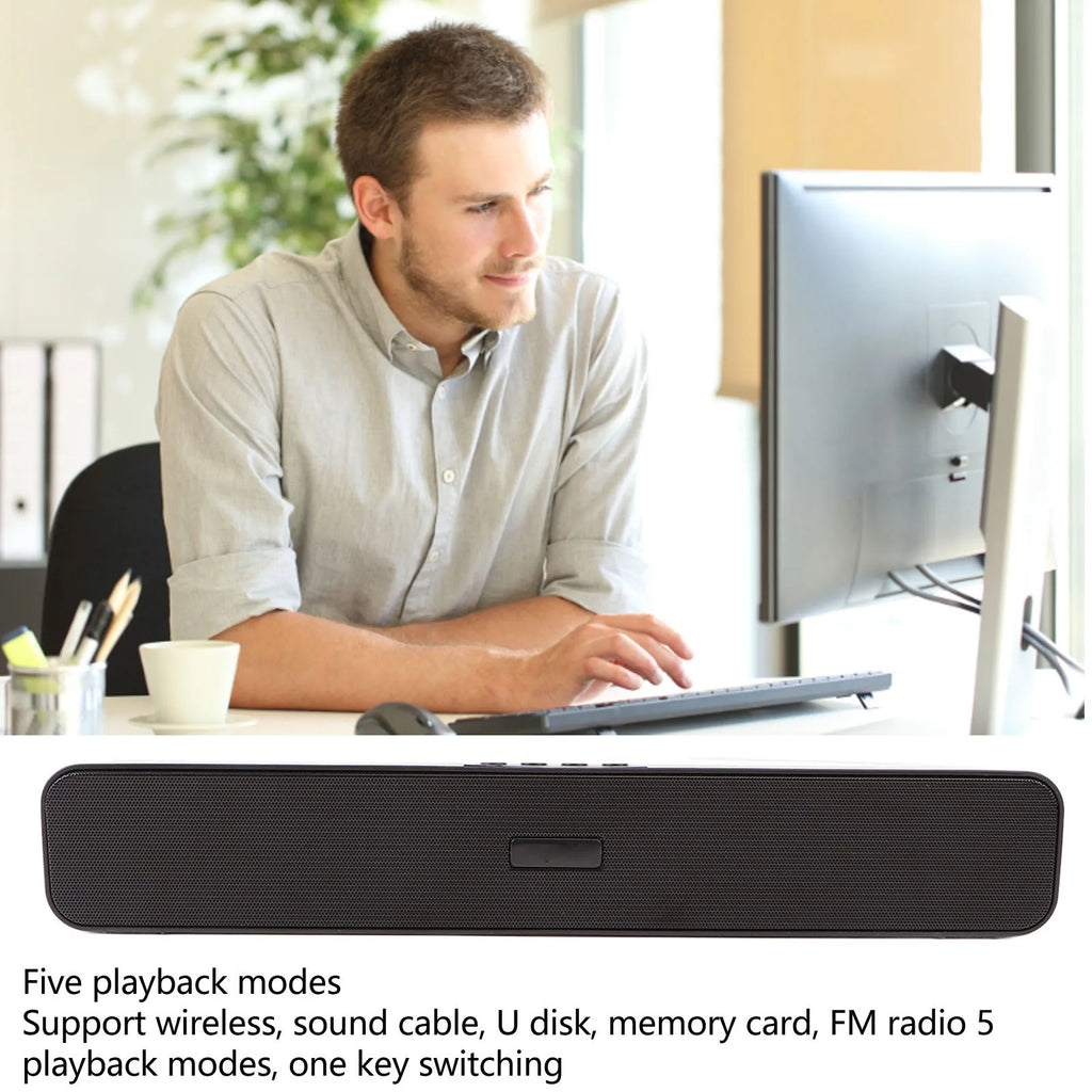 Bluetooth Soundbar Wireless 5 Playback Modes Noise Reduction Surround