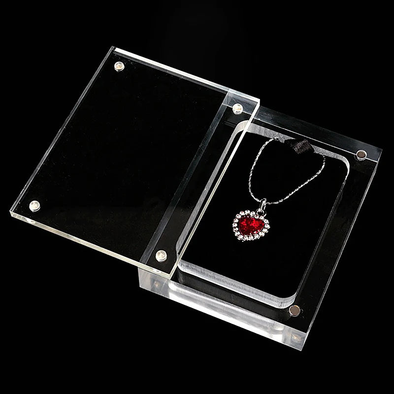 Acrylic Jewelry Display Box – Magnetic Lid Storage & Gift Box