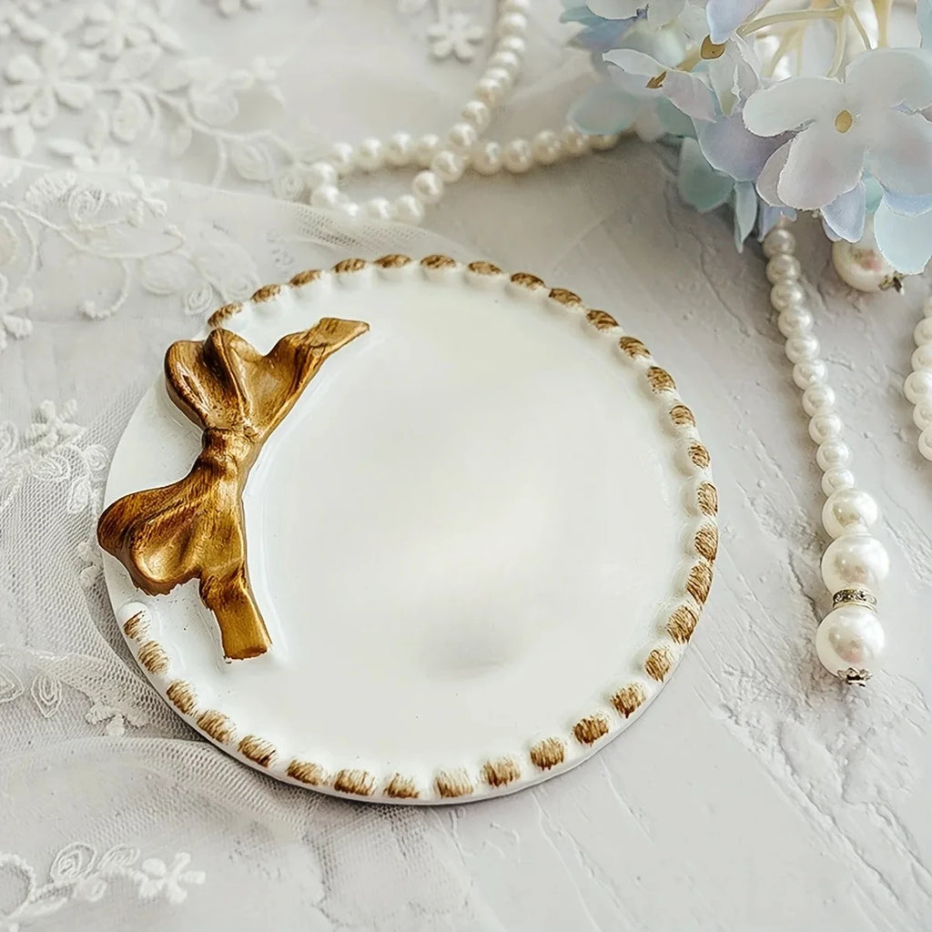 Circular Bow Jewelry Tray Necklace Earring Storage Display Prop