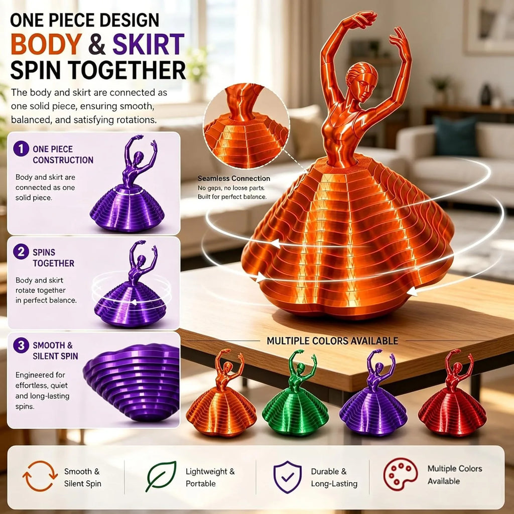 Spinning Ballerina Fidget Ornament Ballet Spinner Changing Expanded