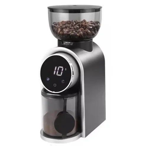 Electric Burr Coffee Grinder Automatic Precision Mill Espresso Drip Pour Over American Coffee Transparent Bean Storage Container Zpaxo 200862-black EU