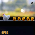 6 Cute Mini Chickens Car Dashboard Accessories Funny Chicks Rearview