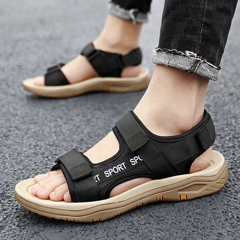 Summer Men Sandals Leather Mens Casual Shoes Outdoor Beach Roman Zpaxo