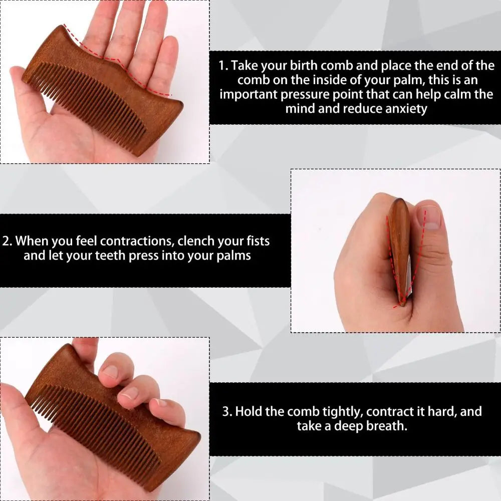 Pregnancy Labor Wooden Comb Wood Sandalwood Birthing First Time Moms Zpaxo