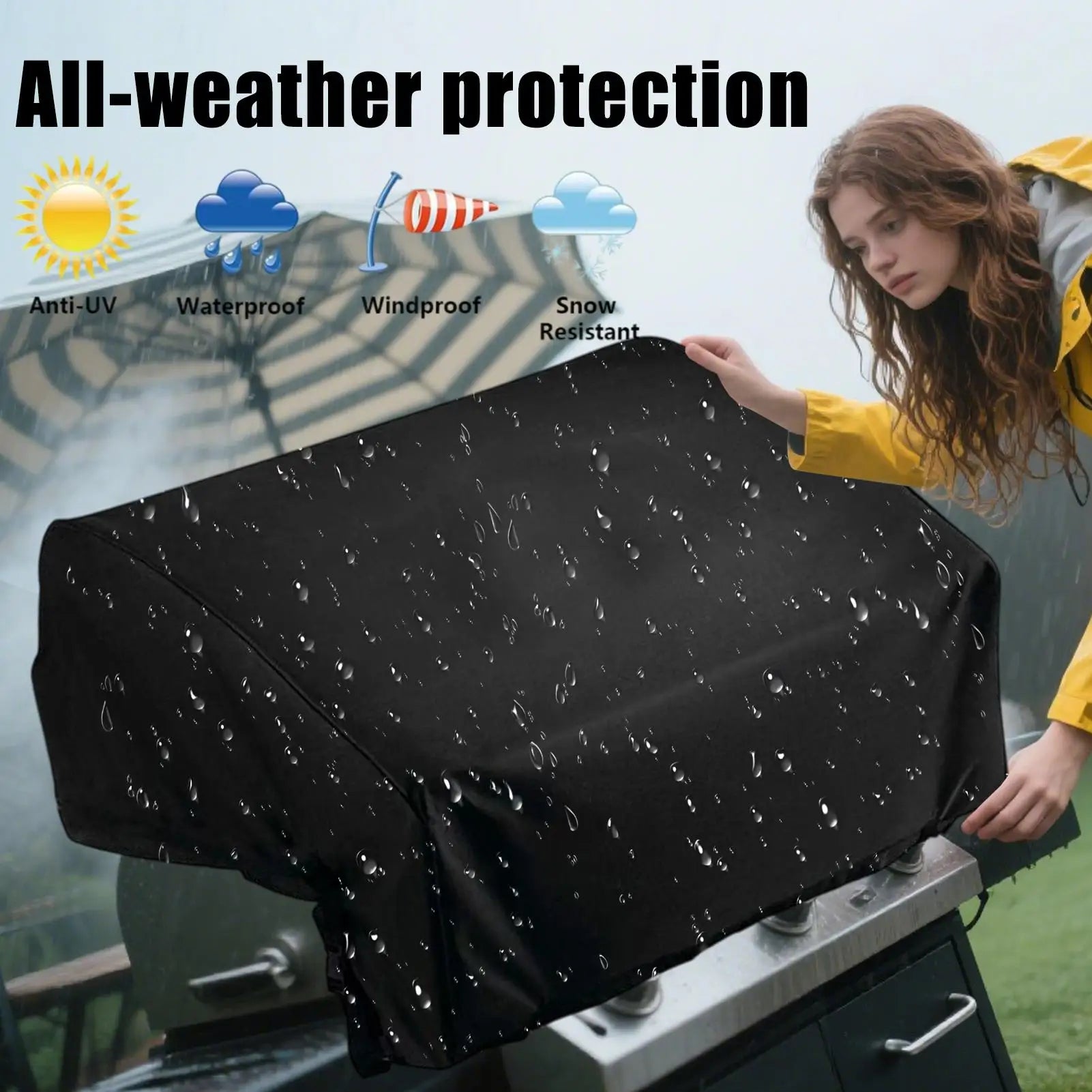 Built Grill Cover BBQ 210D Oxford Fabric Waterproof Barbecue Cookware