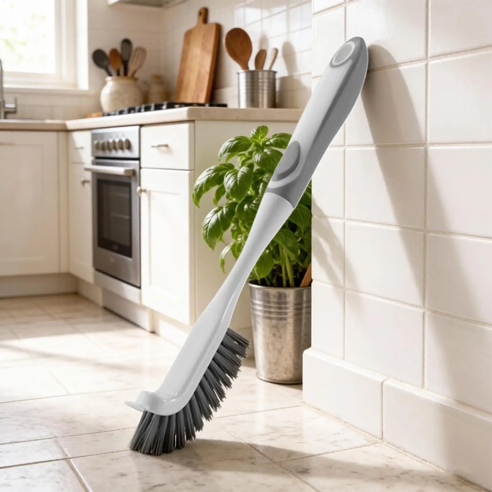 Bathroom Cleaning Brush Crevice Scrubber Non-slip Handle Floor Tile