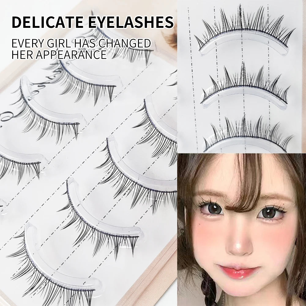 5 Pairs Natural False Eyelashes - Soft Comfortable Wispy Lashes, Daily/Party Lightweight Fake Eyelashes Zpaxo