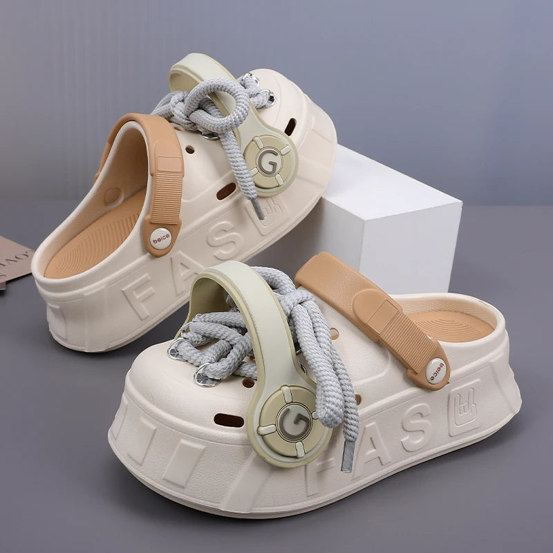 2024 Summer DIY Platform Women's Sandals Non-slip Flat EVA Clogs