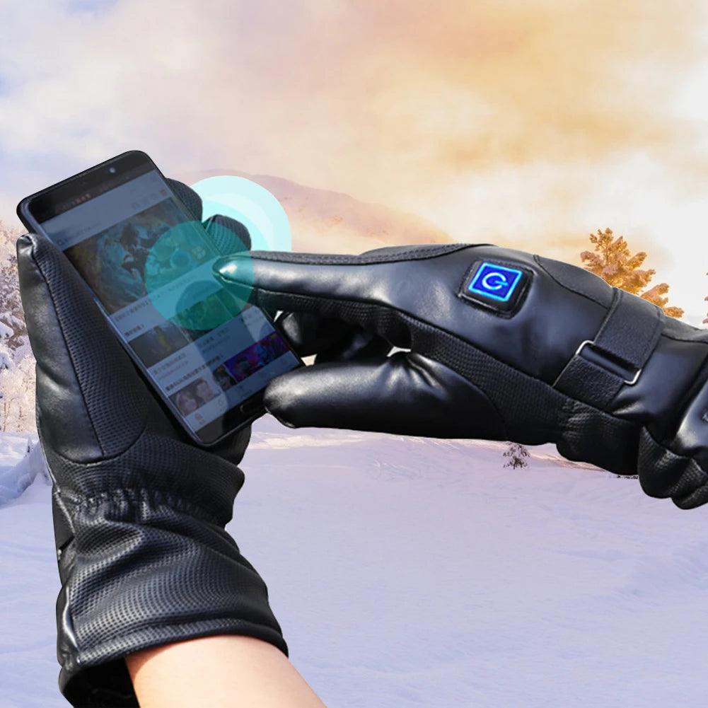 Rechargeable Electric Winter Gloves Waterproof Thermal Touchscreen Gloves Cold Weather Gloves for Outdoor Cycling Skiing Hiking Zpaxo