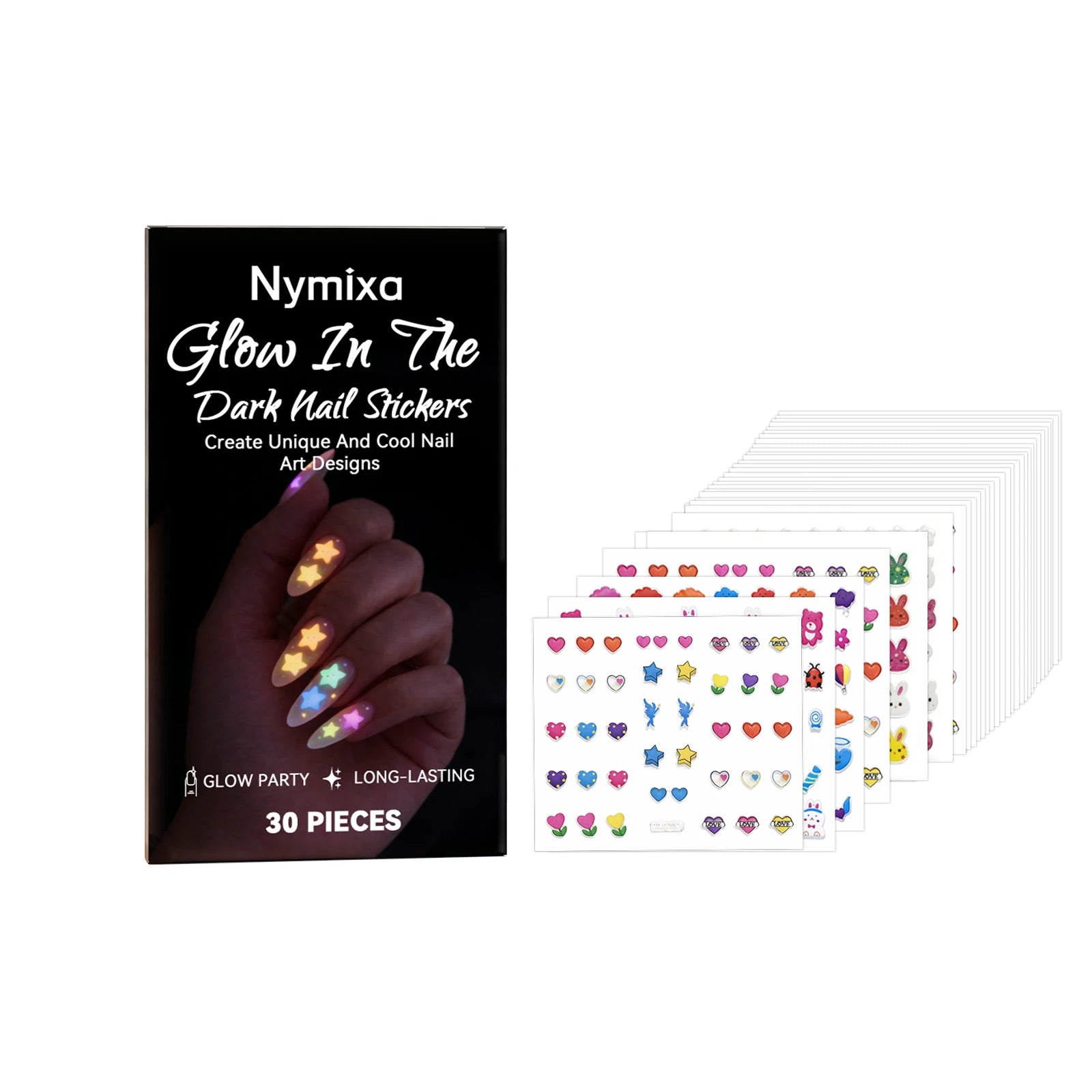 Glow in the Dark Fluorescent Nail Polish Set – 5 Neon Colors Gel Nail Polish Set Zpaxo Luminous NailSticker