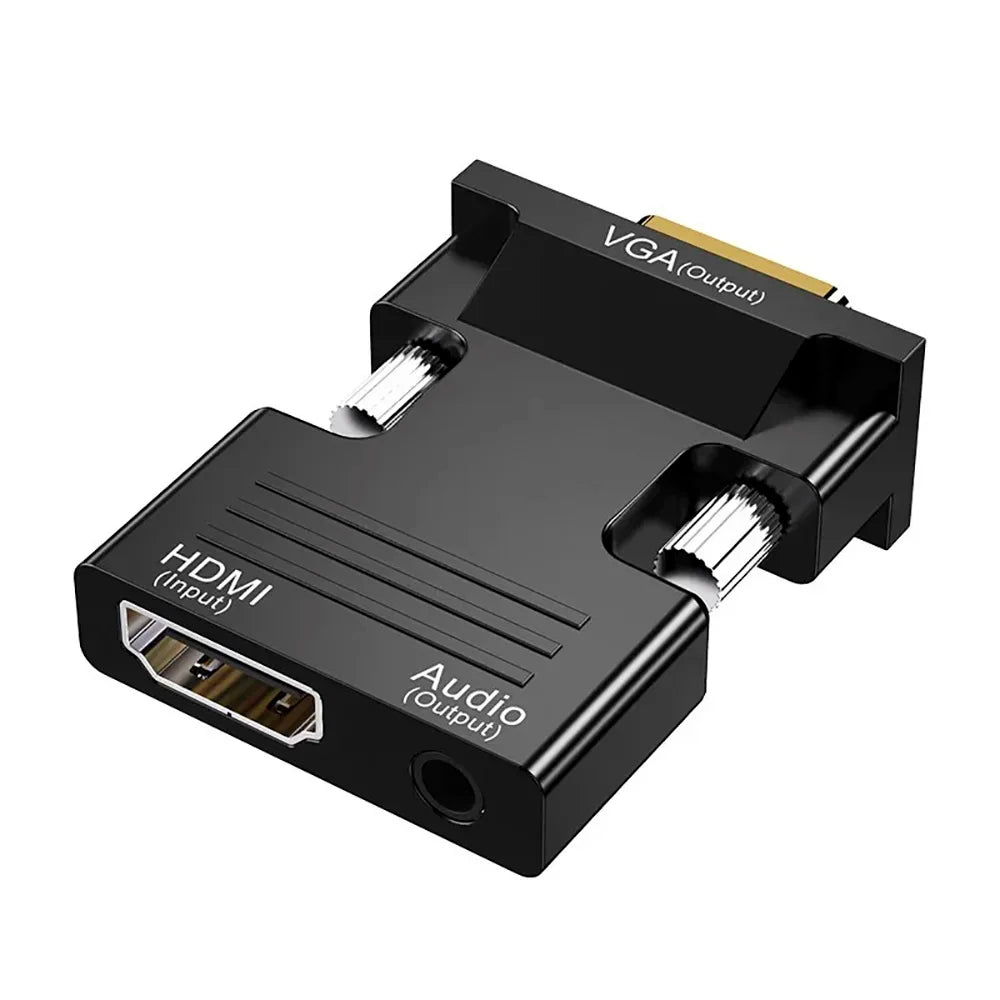 HDTV VGA Line Audio 1080P Female Male Converter 3 Projector Computer Zpaxo Black