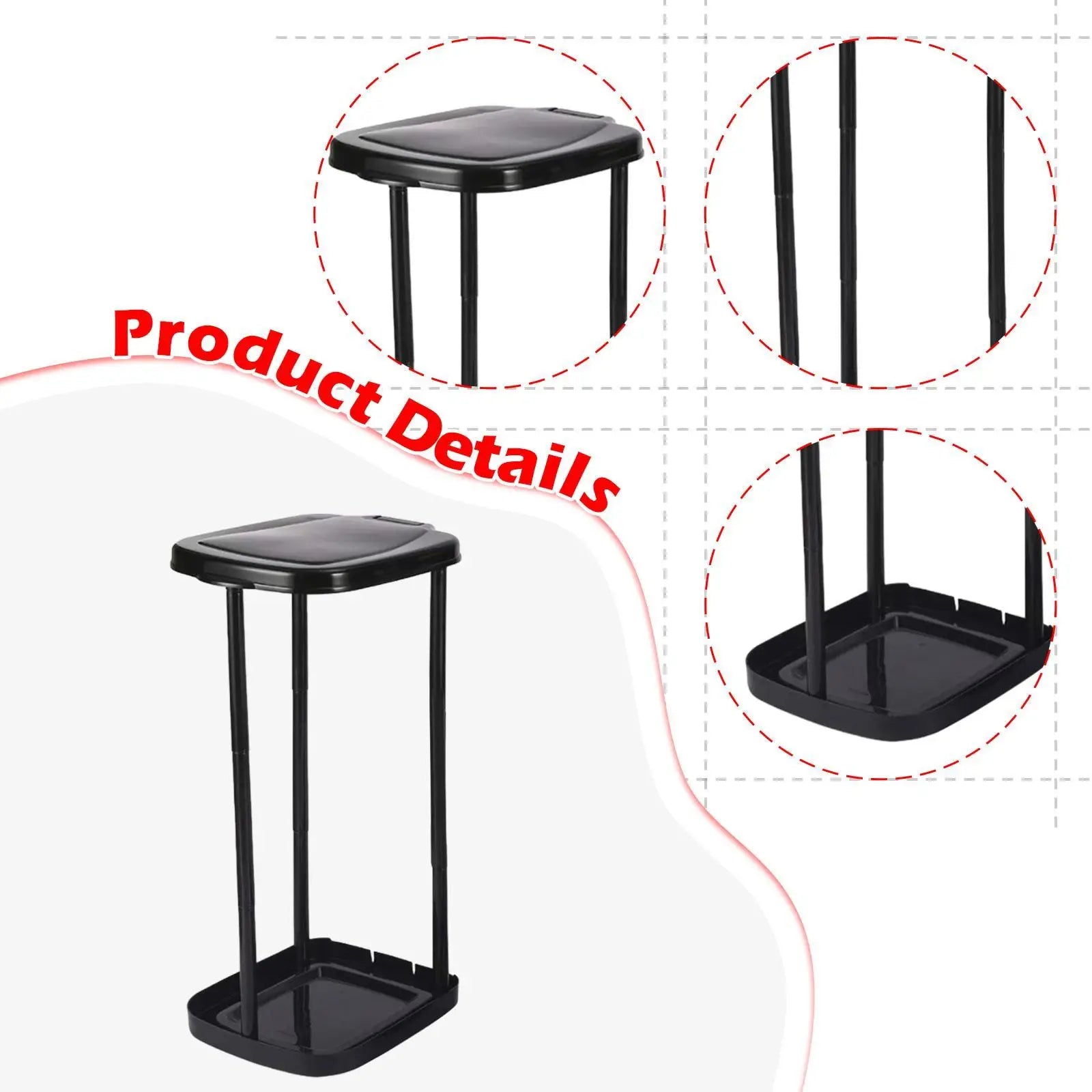 Portable Trash Bag Holder – Adjustable Flip Lid Waste Bin Trash Bag Holder Zpaxo