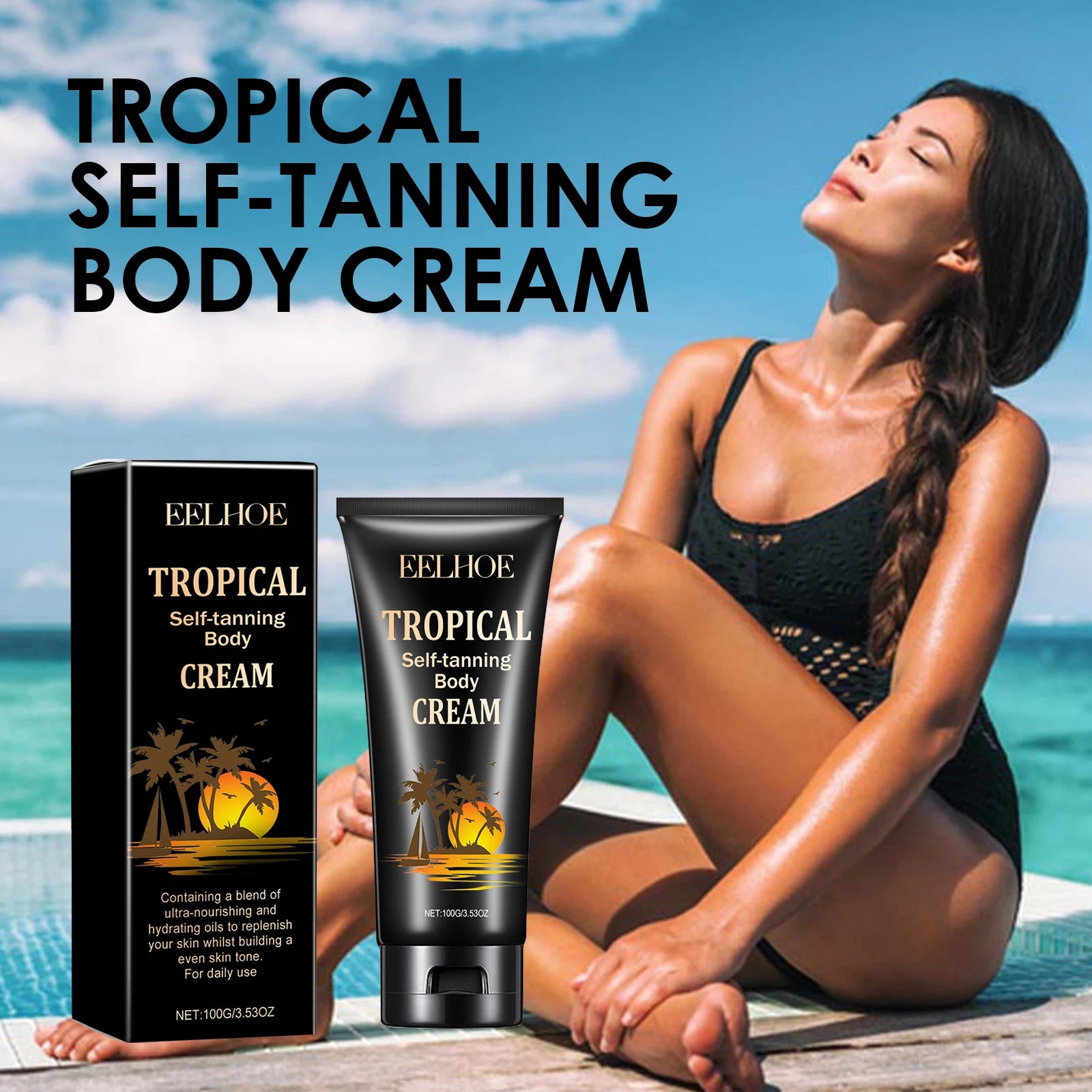 EELHOE Self Tanning Cream – Natural Bronzer & Fake Tan Self Tanning Cream Zpaxo