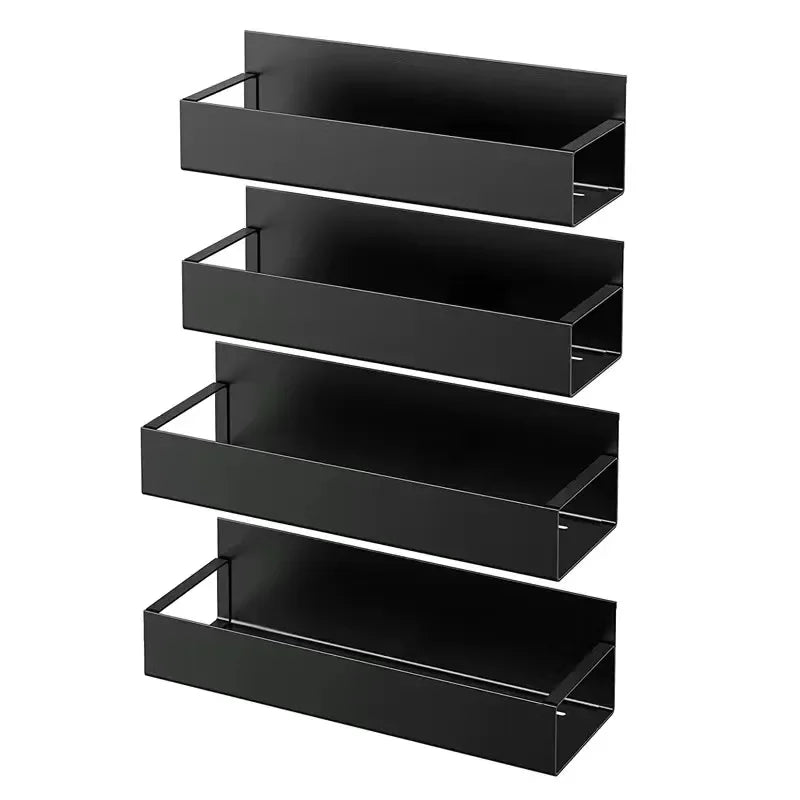 1/2/4pcs Refrigerator Magnetic Shelf Spice Sundry Side Storage Rack Hanging Basket Space Saving Kitchen Organizer Zpaxo 4Pcs