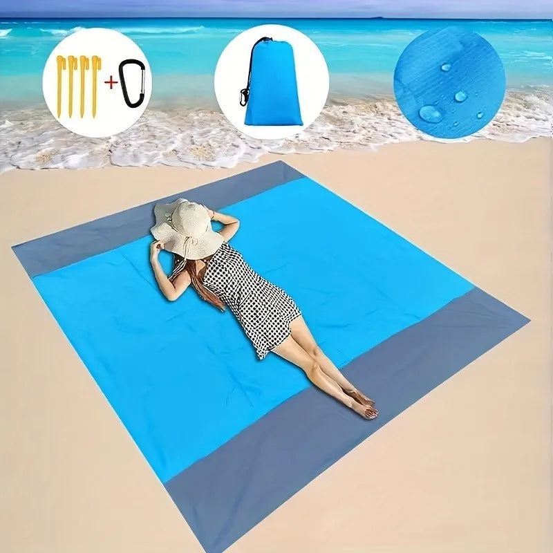 Waterproof Sand-proof Beach Mat Suitable 3 Adults Outdoor Picnic