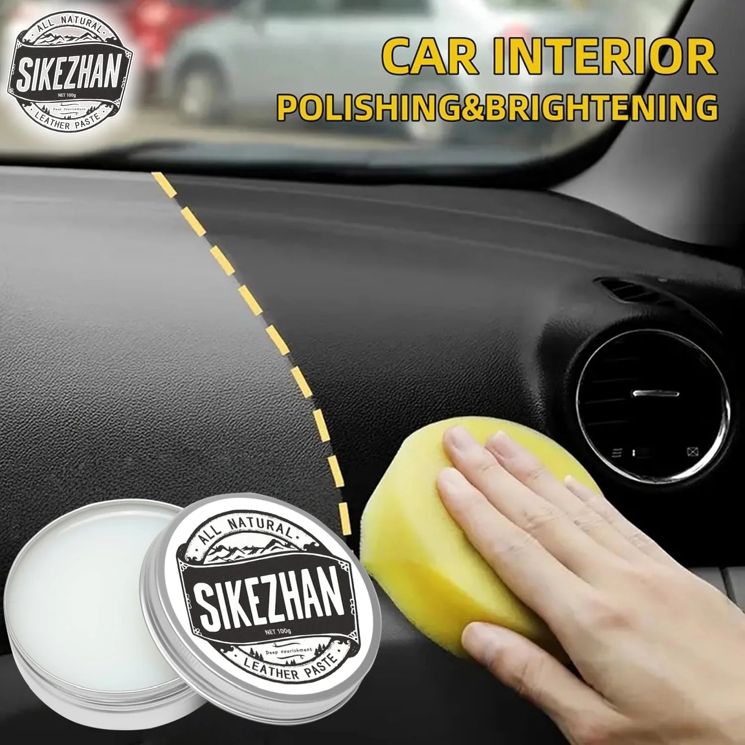Professional Car Leather Cleaning Cream Seat Maintenance Care Oil Leather Restoration Cream Leather Sofa Car Interior Polishing Zpaxo