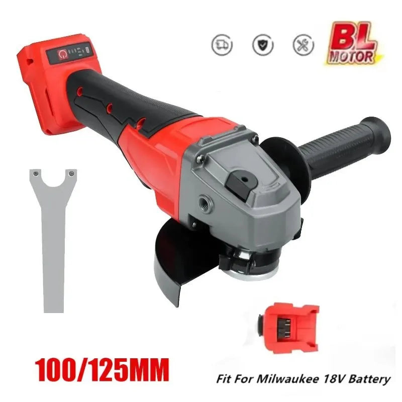 Fit Milwaukee 18V Battery Brushless Angle Grinder 3 Gears 100