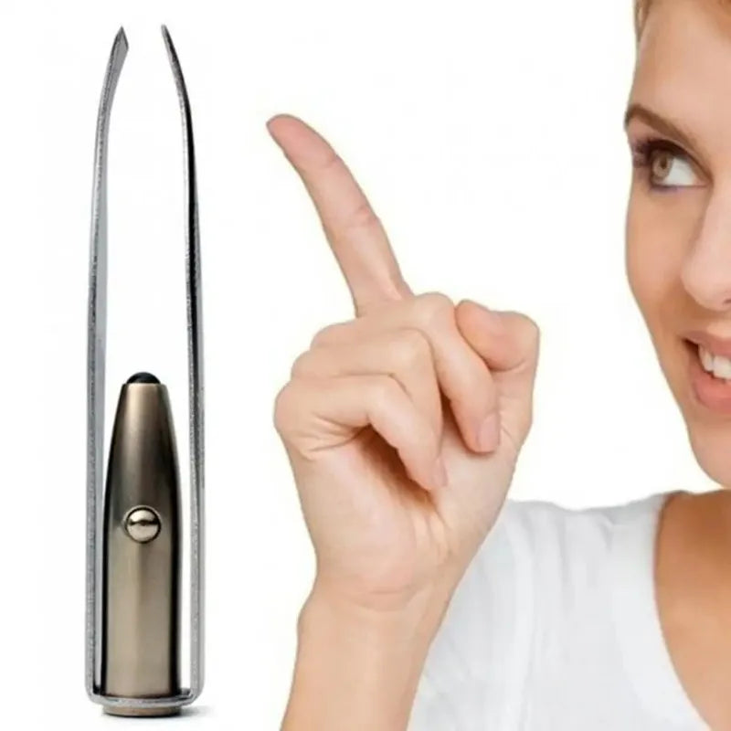 LED Eyebrow Tweezers – Stainless Steel Precision Hair Removal Tool LED Eyebrow Tweezers Zpaxo