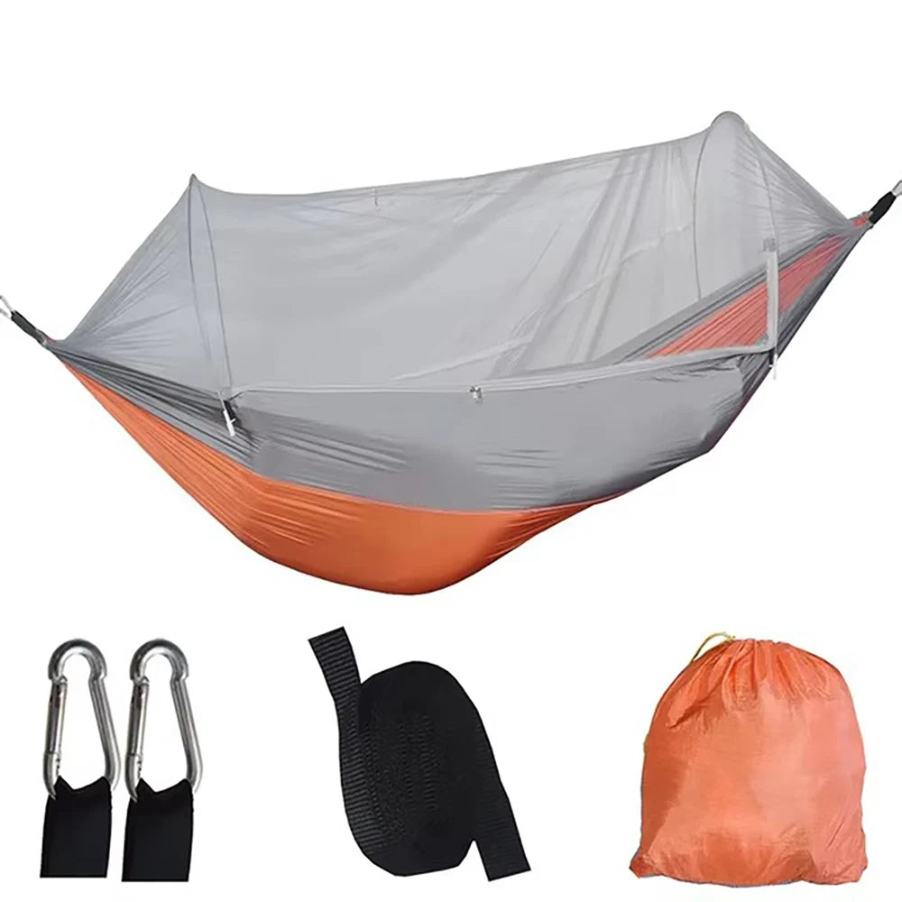 Outdoor Camping Hammock Mosquito Net Lightweight Hanging Hammocks Zpaxo Orange