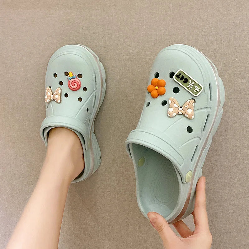 Women's Cute EVA Clogs Two-way Wear Comfortable Slip-on Beach Shoes Zpaxo SKY BLUE 35-36