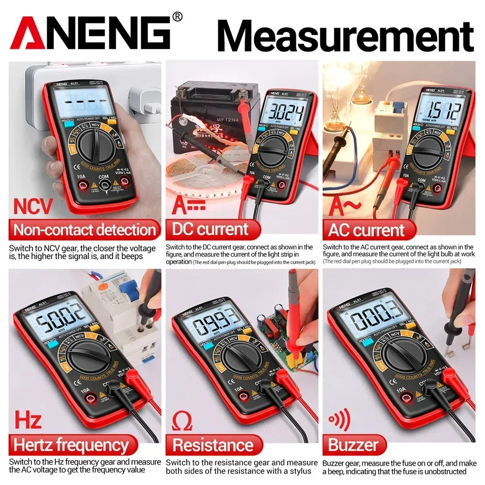 True RMS NCV Handheld 6000 Counts L Inductance Digital Multimeters