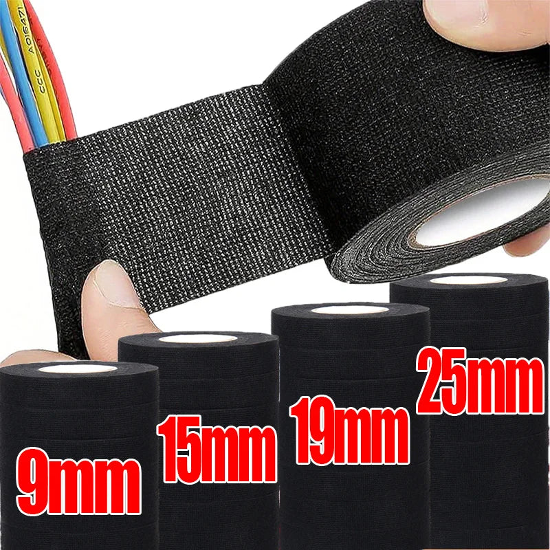 Electrical Tape Heat-resistant Harness Bundle Insulation Auto Wiring Fabric Cloth Wrap Waterproof Cable Organizer Adhesive Tapes Zpaxo