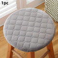 Thick Round Stool Covers – Elastic Cushioned Seat Covers 25–30cm Round Stool Cover Zpaxo Grey