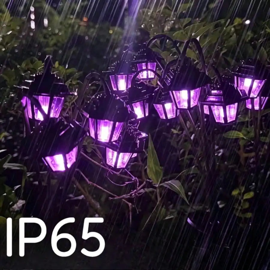 6-LED Purple Retro Palace-style Solar-powered Ground Light Outdoor