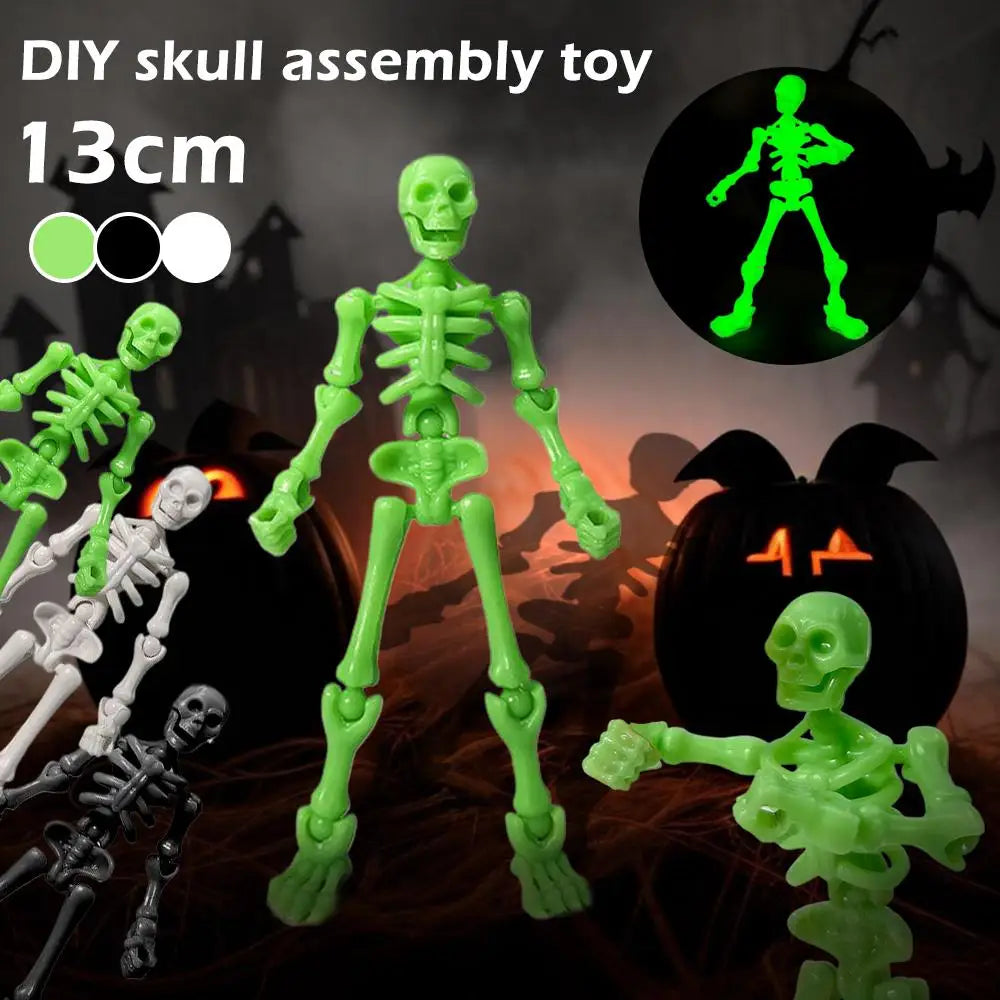 3D DIY Skull Model Assembly Toy – Articulated Mini Skeleton DIY Model Assembly Kit Zpaxo