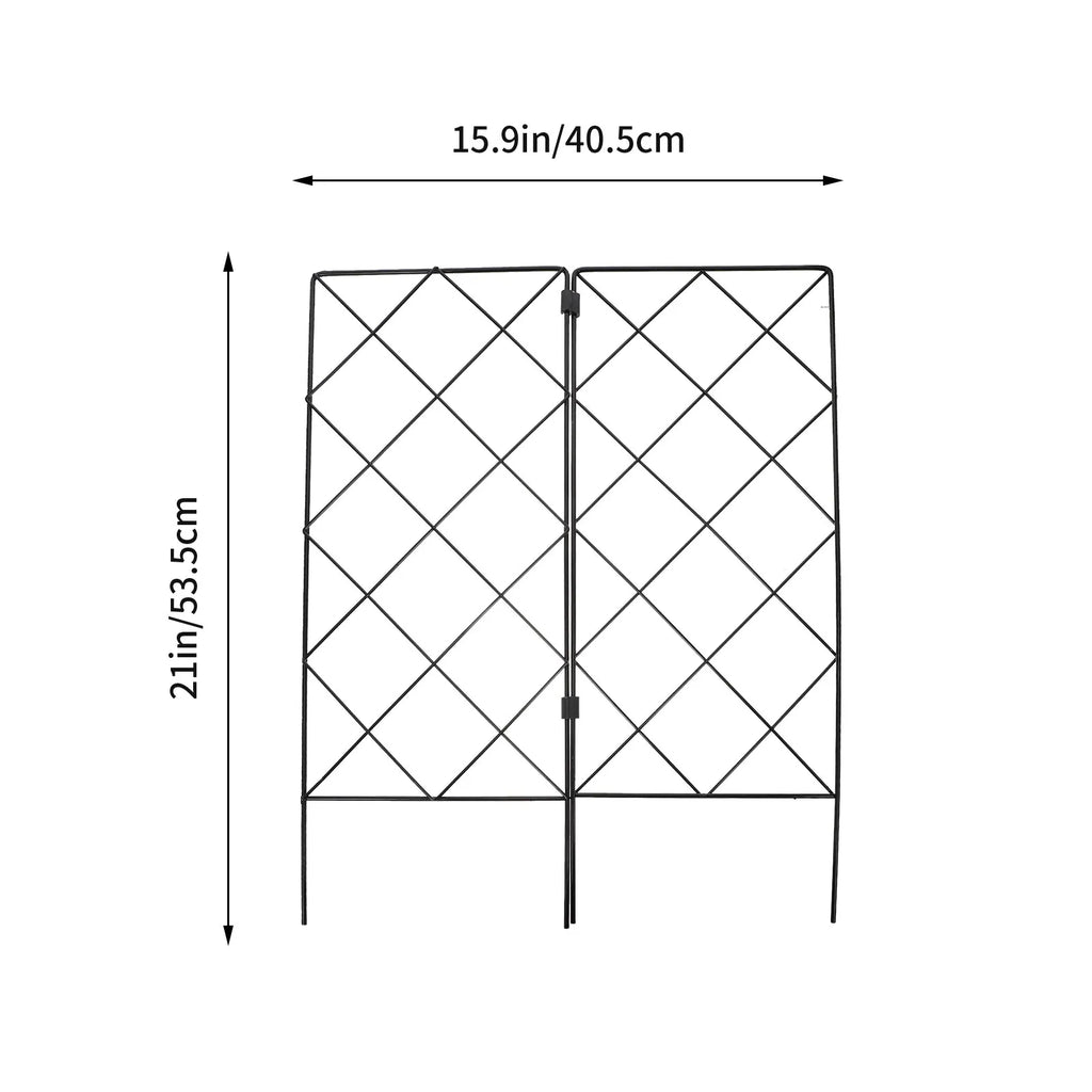 2Pcs Heavy-Duty Iron Garden Trellis for Climbing Plants Vine Support Frame Foldable Plant Climbing Rack Vertical Grow Stand Zpaxo