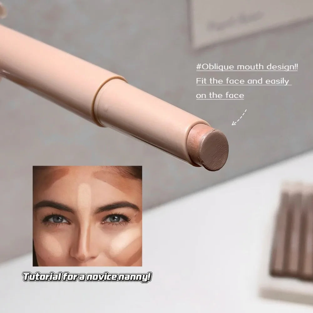 3 Colors Face Contouring Makeup Stick Bronzer Cream Makeup Highlighter Brightening Pen Women Face Illuminator V Face Foundation Zpaxo