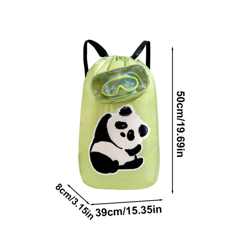 Kids Pool Bag Drawstring Backpack Beach Sandproof Daypack Outdoor Zpaxo green United States