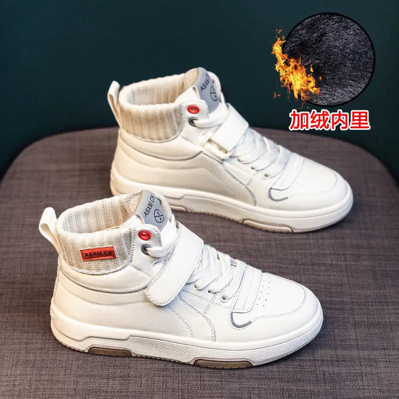 Knitted Cuff Sneakers Women Hook Loop Strap Lace Up Design Orange Zpaxo Velvet Orange 40 China Mainland