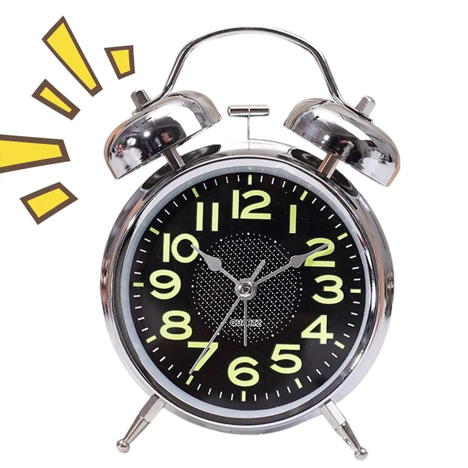 Loud Mechanical Alarm Clock Heavy Sleepers Adults Retro Twin Bell
