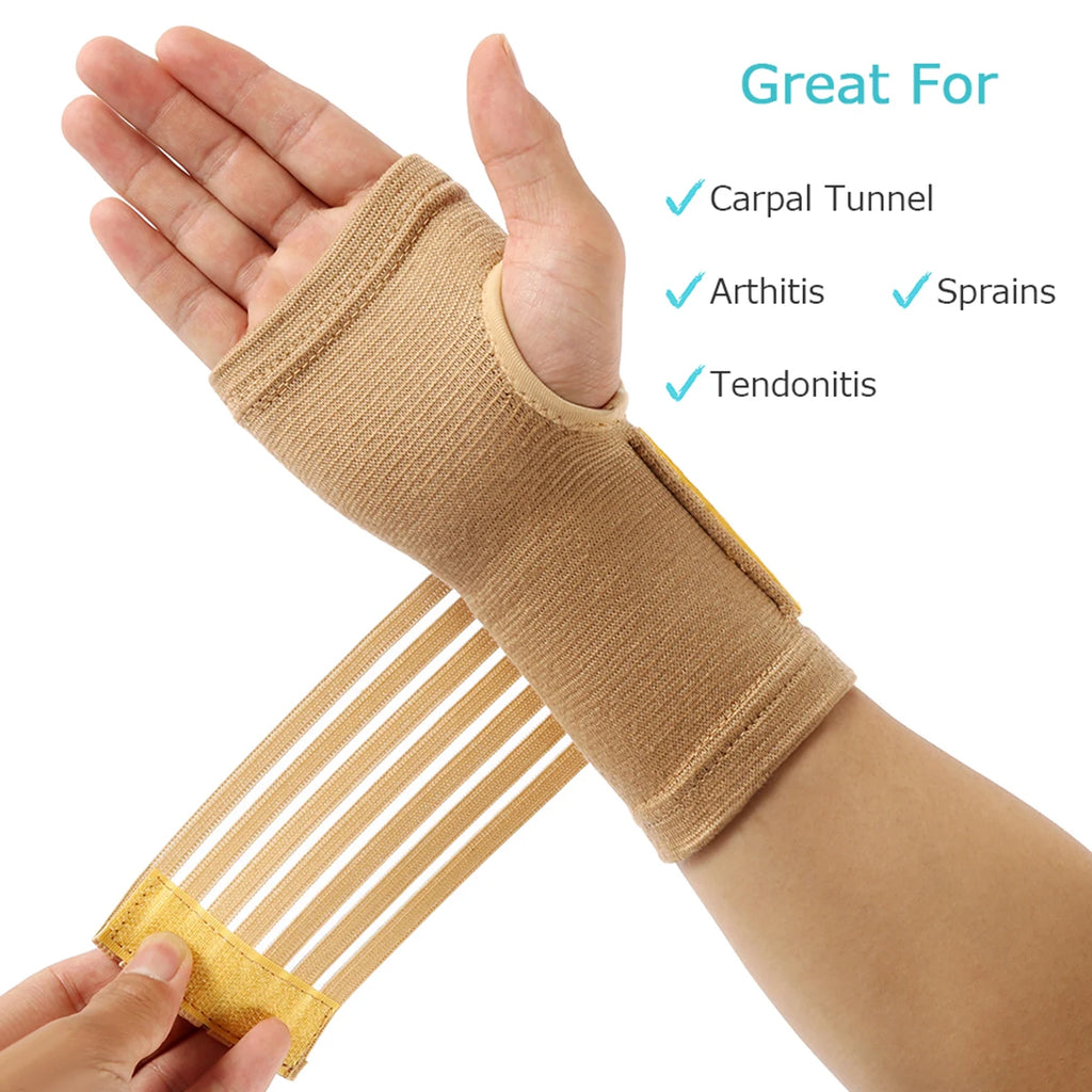 2/4PCS Sports Safety Wristband Elastic Bandage Wrist Guard Support Arthritis Sprain Band Carpal Protector Hand Shaping Sweatband Zpaxo