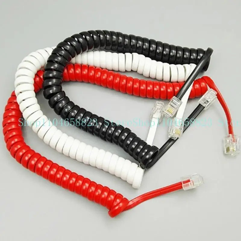 Telephone Phone Handset Cable Cord, Coiled 6 Feet coiled Landline Phone Handset Cable Cord RJ9 4P4C Zpaxo