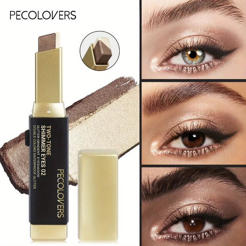 Dual-Tone Pearlescent Eyeshadow Sticks - Long-Lasting, Waterproof, with Vibrant Colorfastness - Perfect Gift for Valentine'S Day Zpaxo