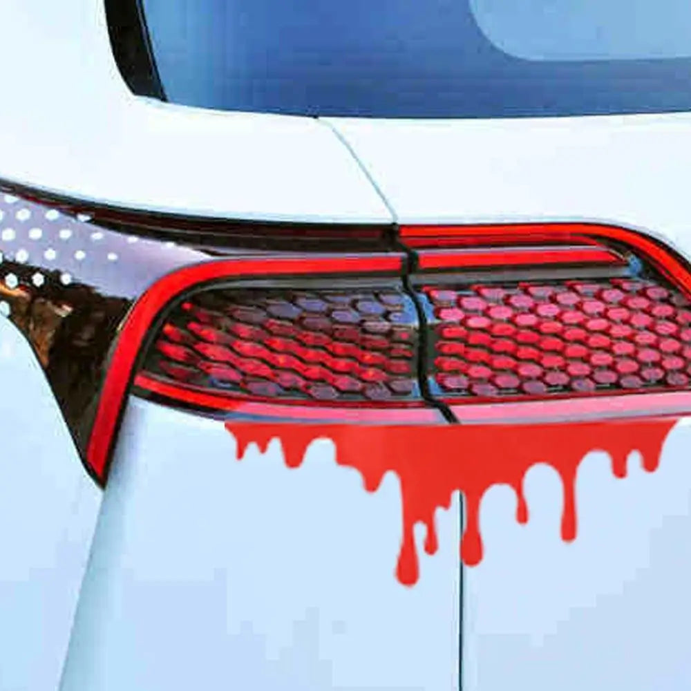 Halloween Car Red Blood Drips Stickers PET Headlight Sticker Easy Zpaxo