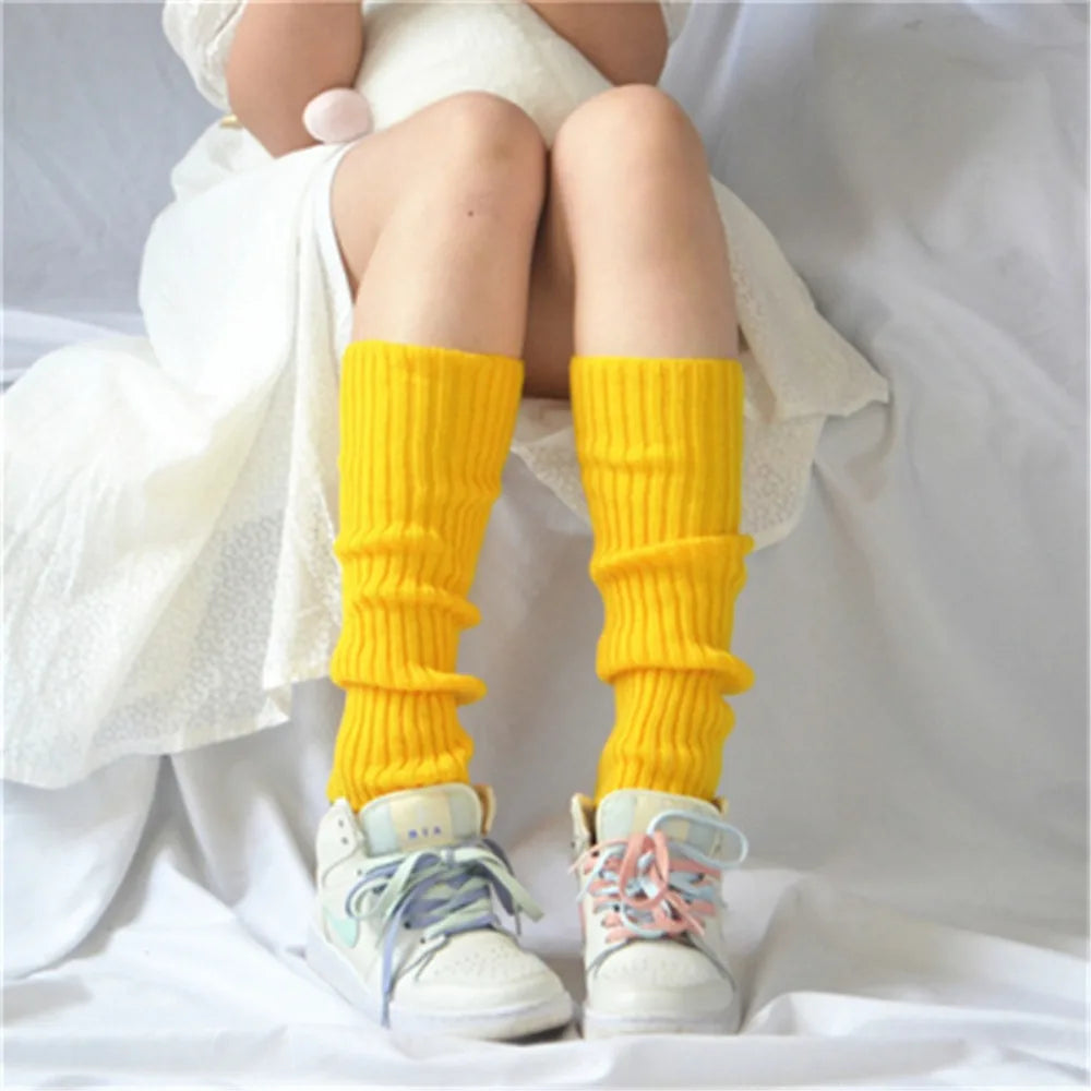 1 Pair Colorful Solid Women's Leg Warmers Fashionable Outfit 100