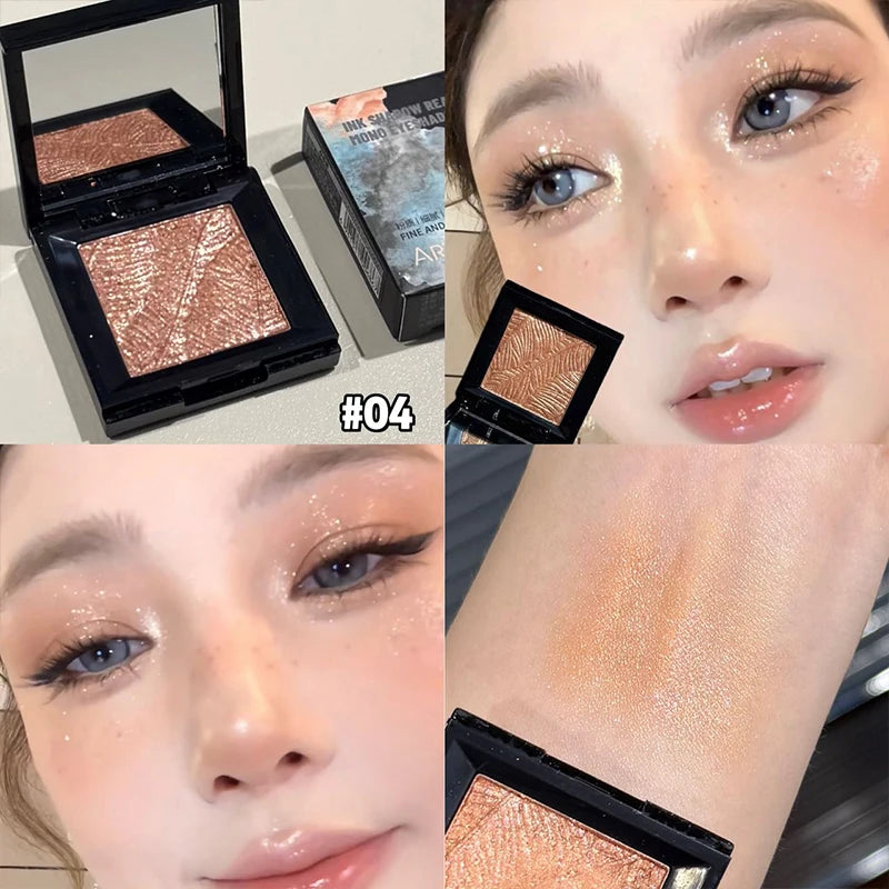 Wine Red Shimmer Highlighter Eyeshadow Palette Lasting Glitter Pearly Eye Shadow Makeup Mashed Potato Fine Shimmer Eye Pigments Zpaxo 04