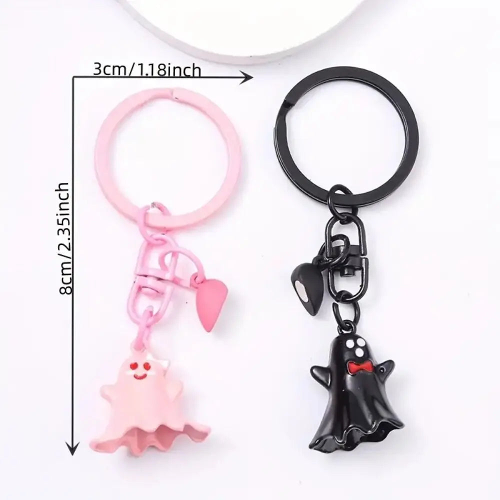 1Pair Creative Bag Hanging Halloween Ghost Keychain Cute Ornaments Magnetic Ghost Pendant Couple Lovers Key Rings Bag Decor Zpaxo